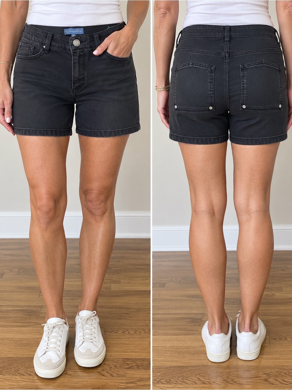 Wit & Wisdom Black High-Rise Denim Shorts
